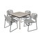 Kee/Zeng Kee Square Table & Chair Set, Wood, Metal, Polypropylene Top TB3636PLBPCM44GY - alternate 1